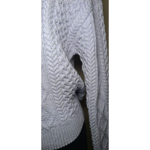 Rails Amy Sweater Lavender Women's Size Small Classic Cable Knit Crop Style Tie - Picture 11 of 12